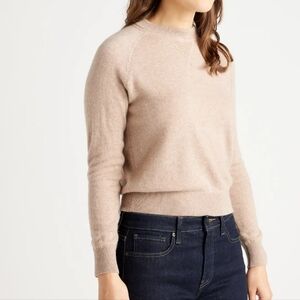 Quince Mongolian Cashmere Crewneck Sweater M Oatmeal NWT